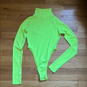 Green Long Sleeve Bodysuit with Turtleneck.